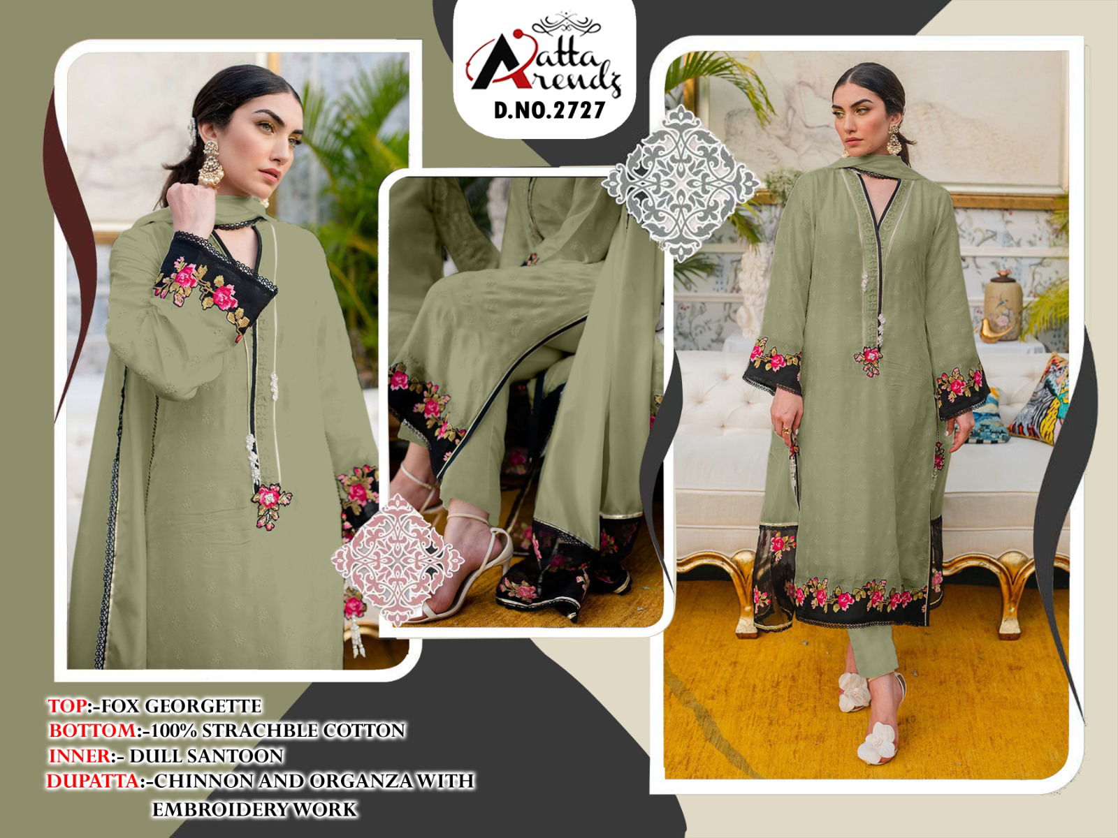 Atta Trendz 2727 Ready Made Pakistani Suits Catalog